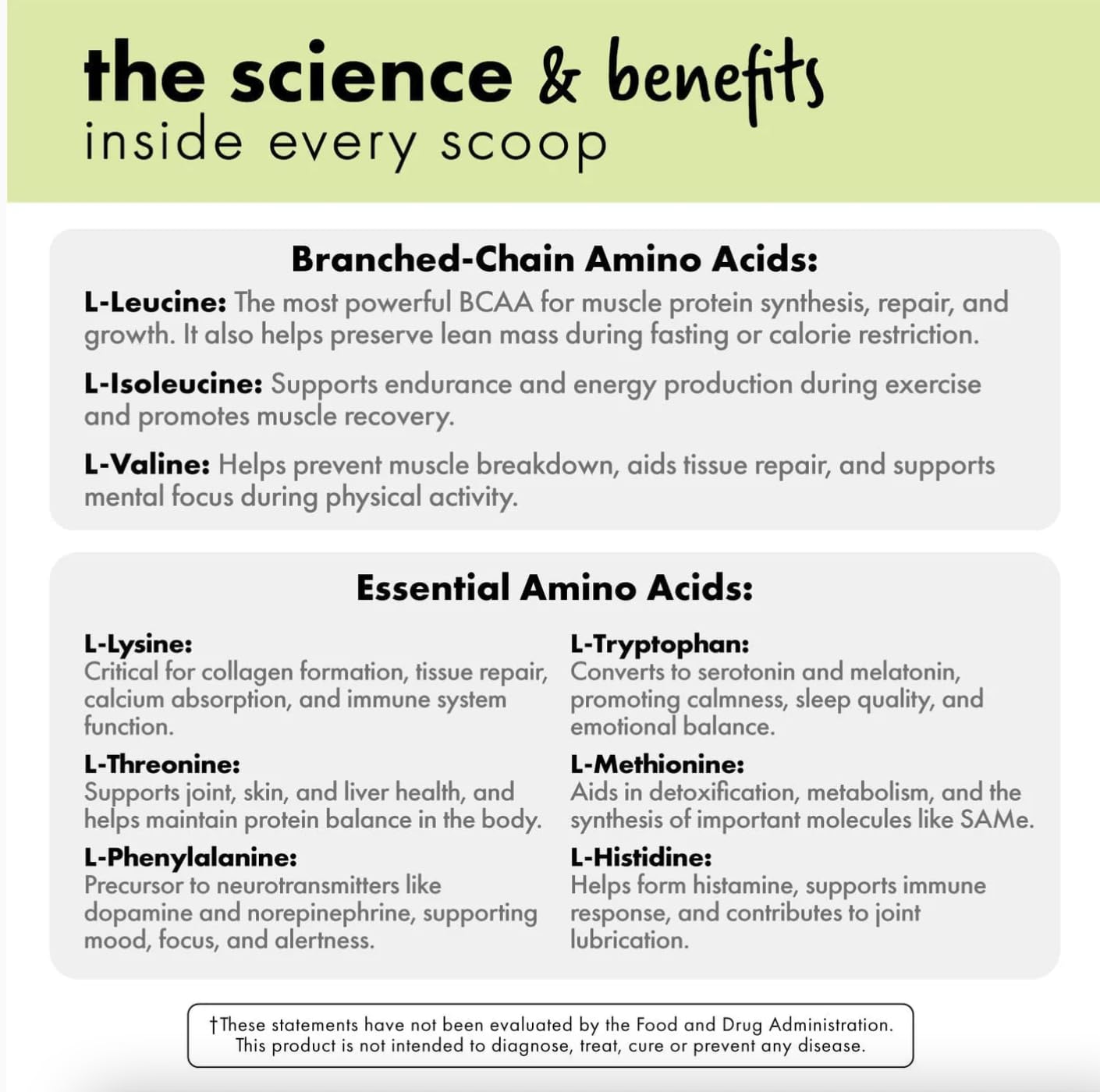 Bowmar Nutrition Essentials label close-up highlighting full amino acid spectrum.