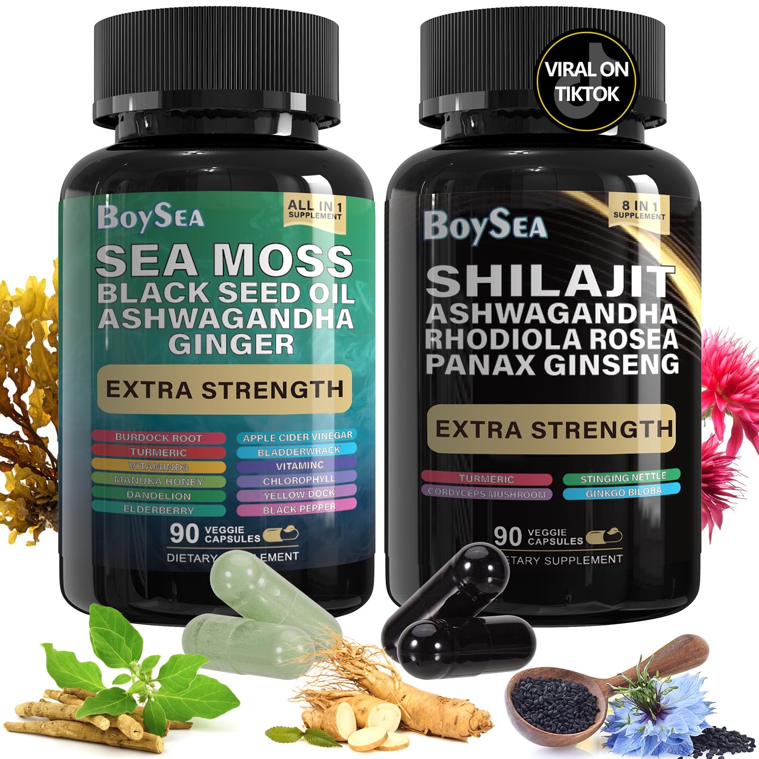 Boysea bundle packaging with two bottles for convenient daily use.