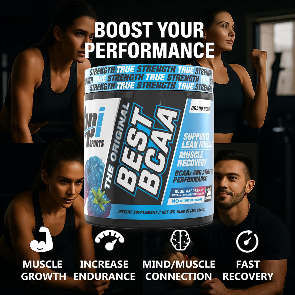 BPI Sports Best BCAA label closeup emphasizing zero sugar formula.