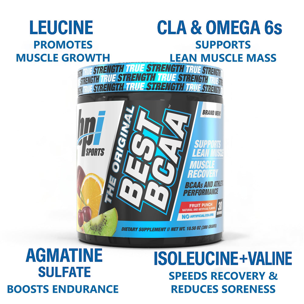 BPI Best BCAA scoop measures powder for quick pre-workout use