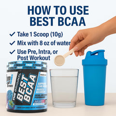 BPI Sports Best BCAA shaker mix demonstrating convenient post-workout recovery support.