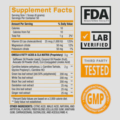 BPI Sports CLA + Carnitine Shredded tropical mango serving image hints at versatile timing and stacking.