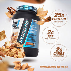 Hydro HD flavor options including Cinnamon Cereal for tasty recovery