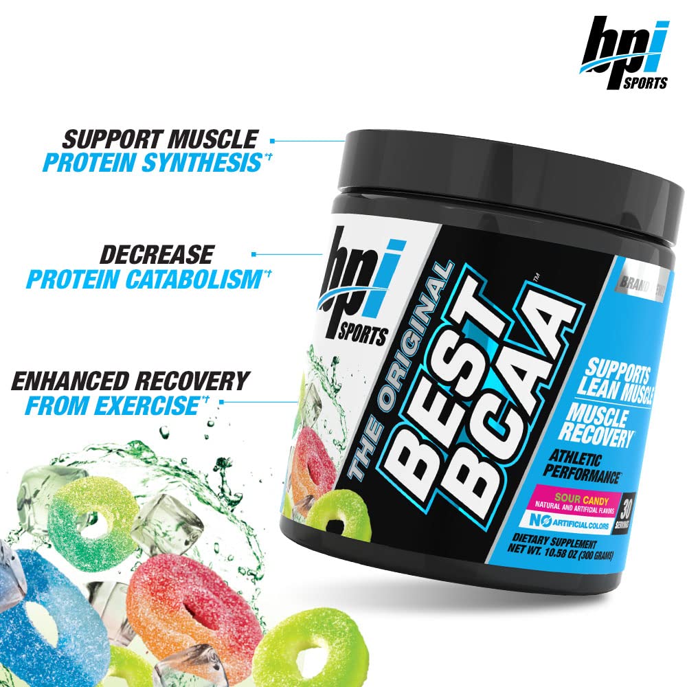 Best BCAA Sour Candy shake highlights lean muscle during workouts