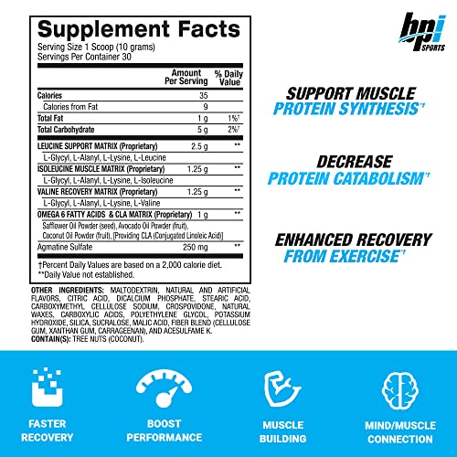 Close-up of Best BCAA scoop showing fast-absorbing formula for recovery