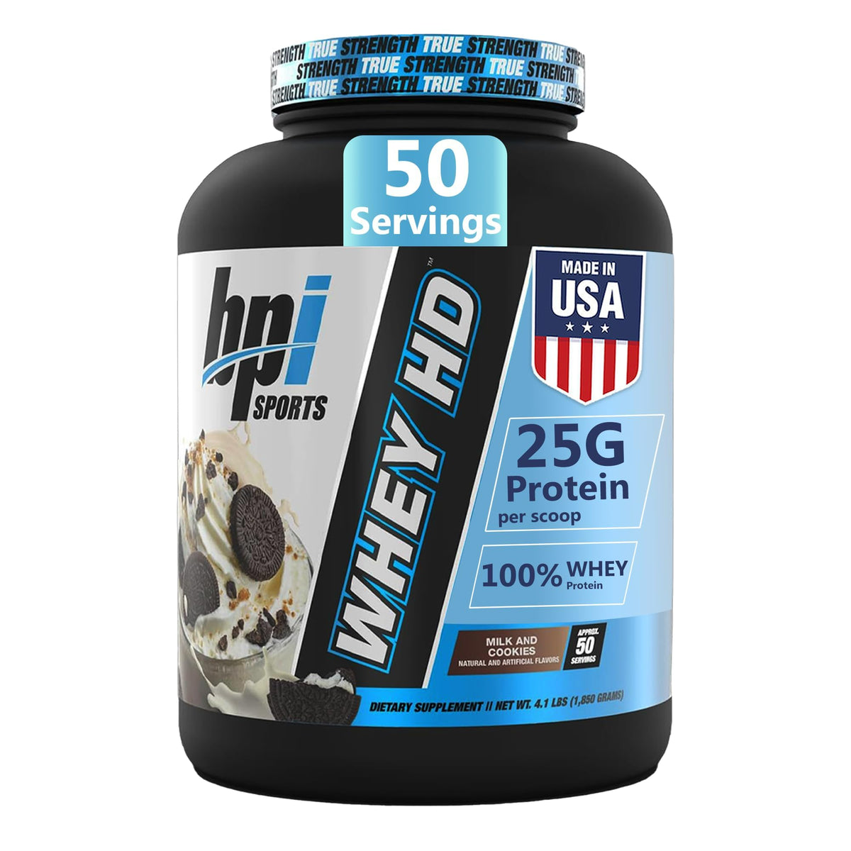 BPI Sports Whey HD Milk and Cookies bottle for post-workout recovery