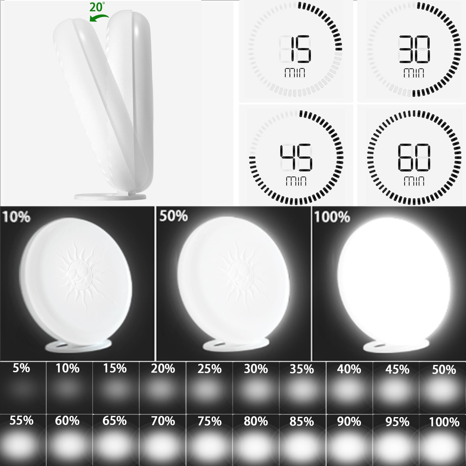 BQHY lamp offers 3 fixed brightness levels for quick adjustments.