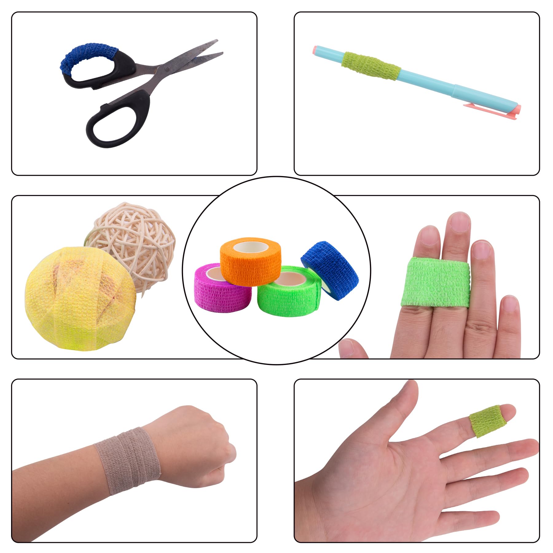 BQTQ colorful rolls used for sports taping and minor injuries.