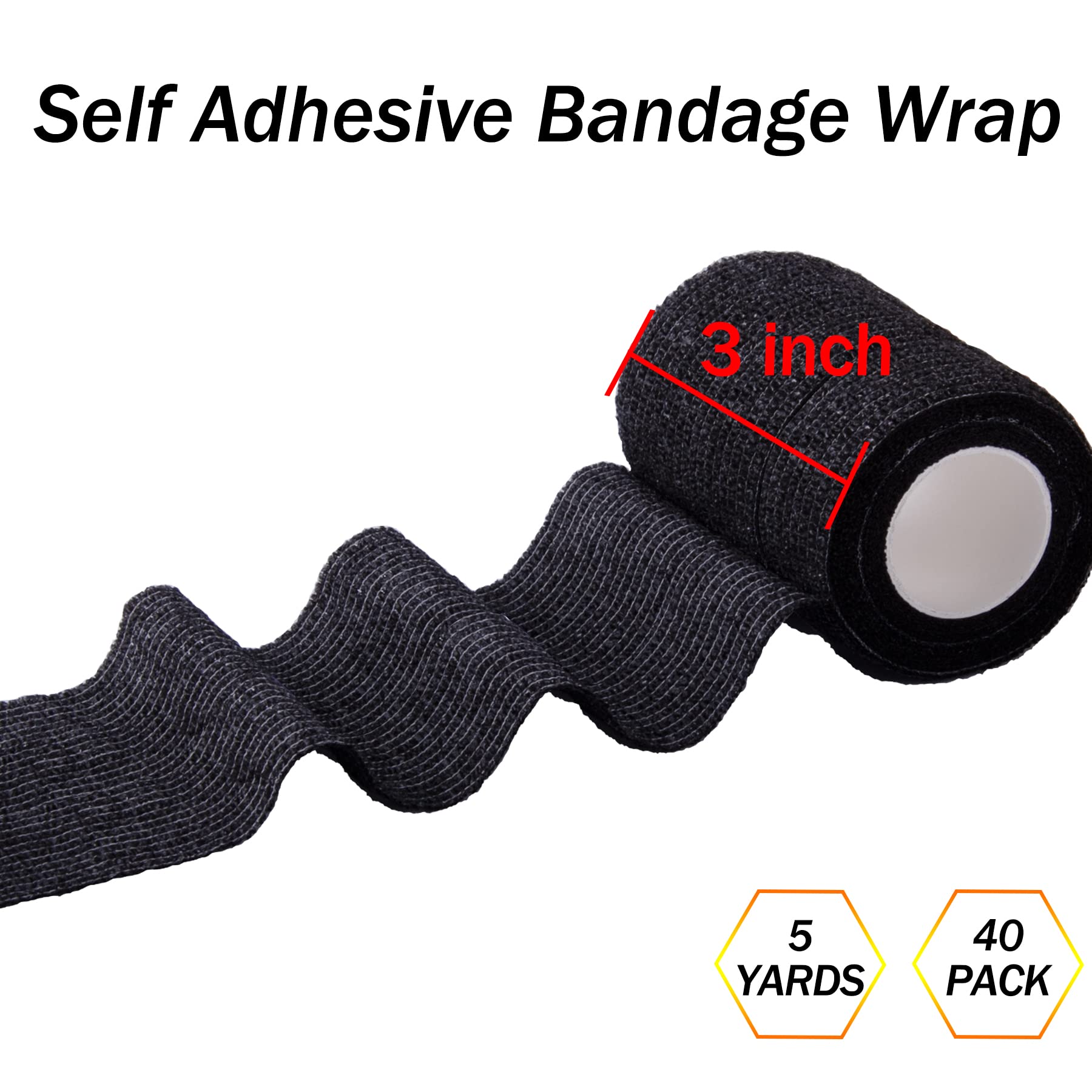 BQTQ 3-inch bandage roll (5 yards) for flexible wrapping.