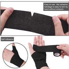 Close-up of breathable non-woven wrap with easy stretch for comfortable fitting.