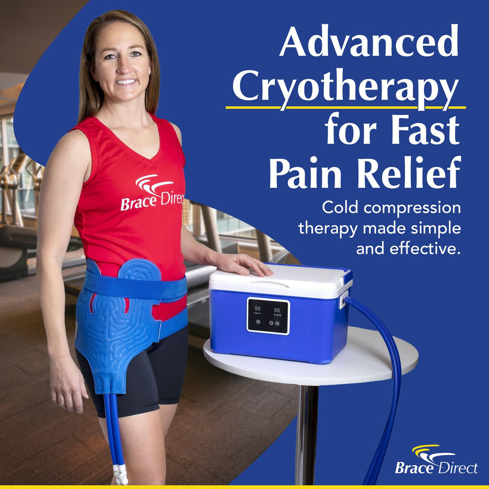 Brace Direct BlueIce therapy pad closeup demonstrates adaptable coverage for joints.