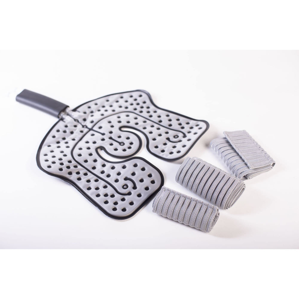 Ergonomic pad offers comfortable, hands-free cold therapy options.