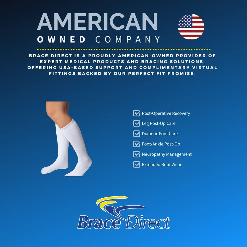 Brace Direct breathable cotton liner keeps feet cool and dry for all-day comfort.