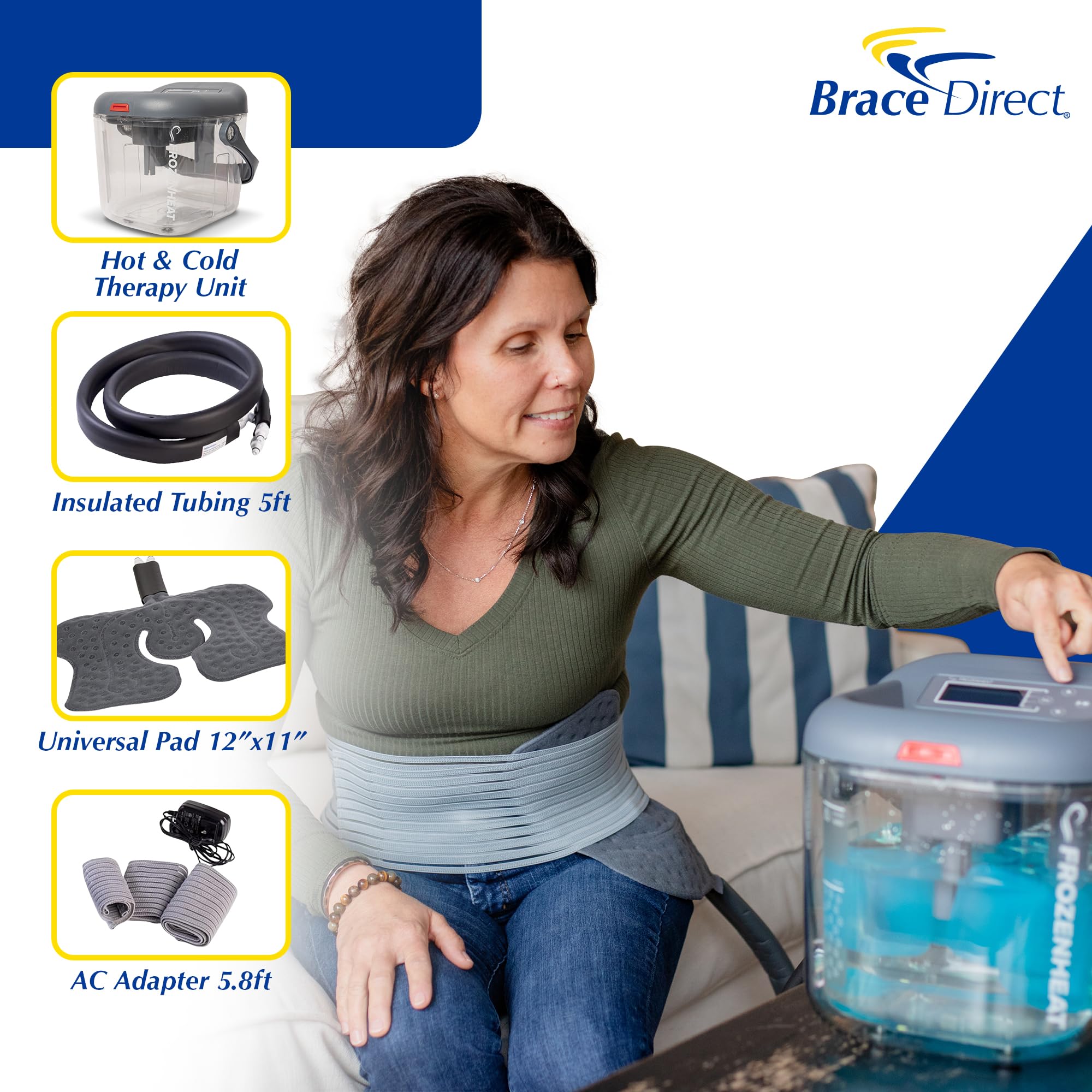 Brace Direct FrozenHeat control panel enables precise temperature and session planning.