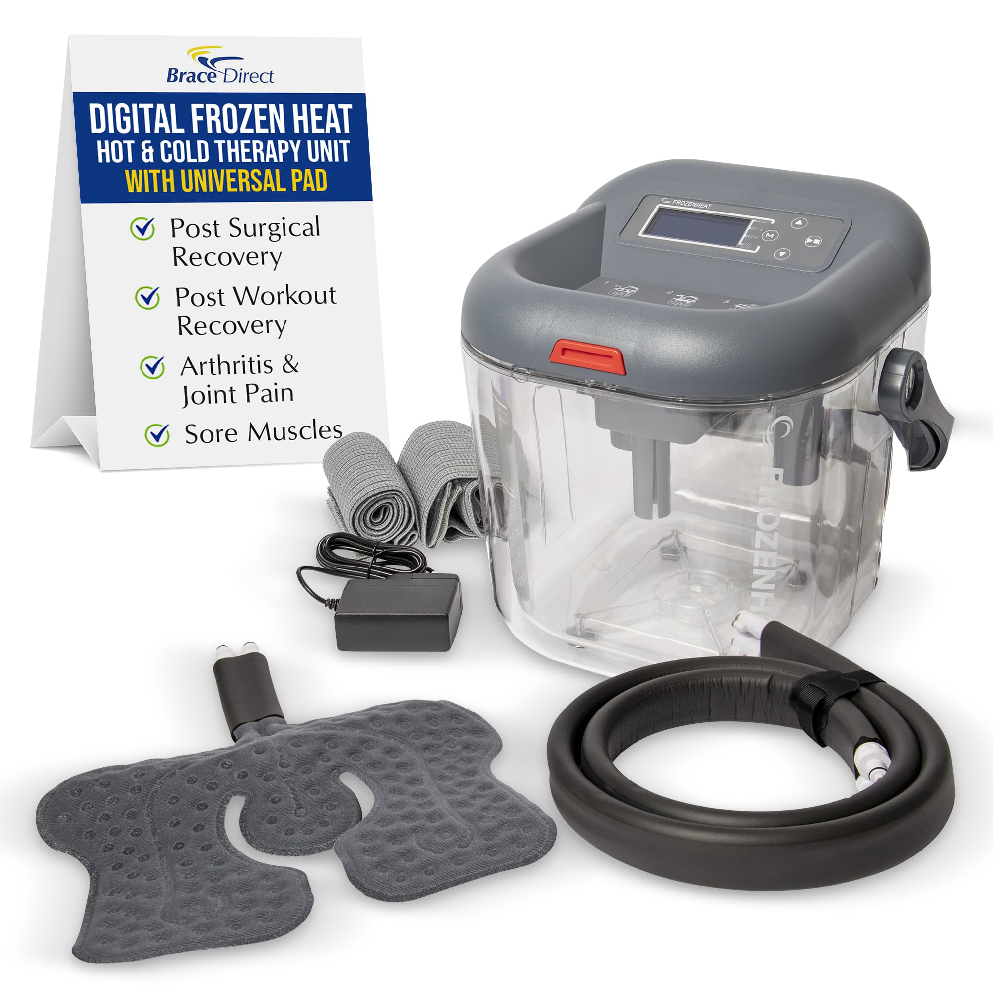 Brace Direct FrozenHeat device front view for at-home joint therapy and ease of use.
