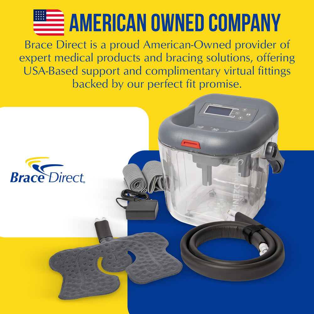Brace Direct FrozenHeat digital water circulation for steady hot and cold therapy.