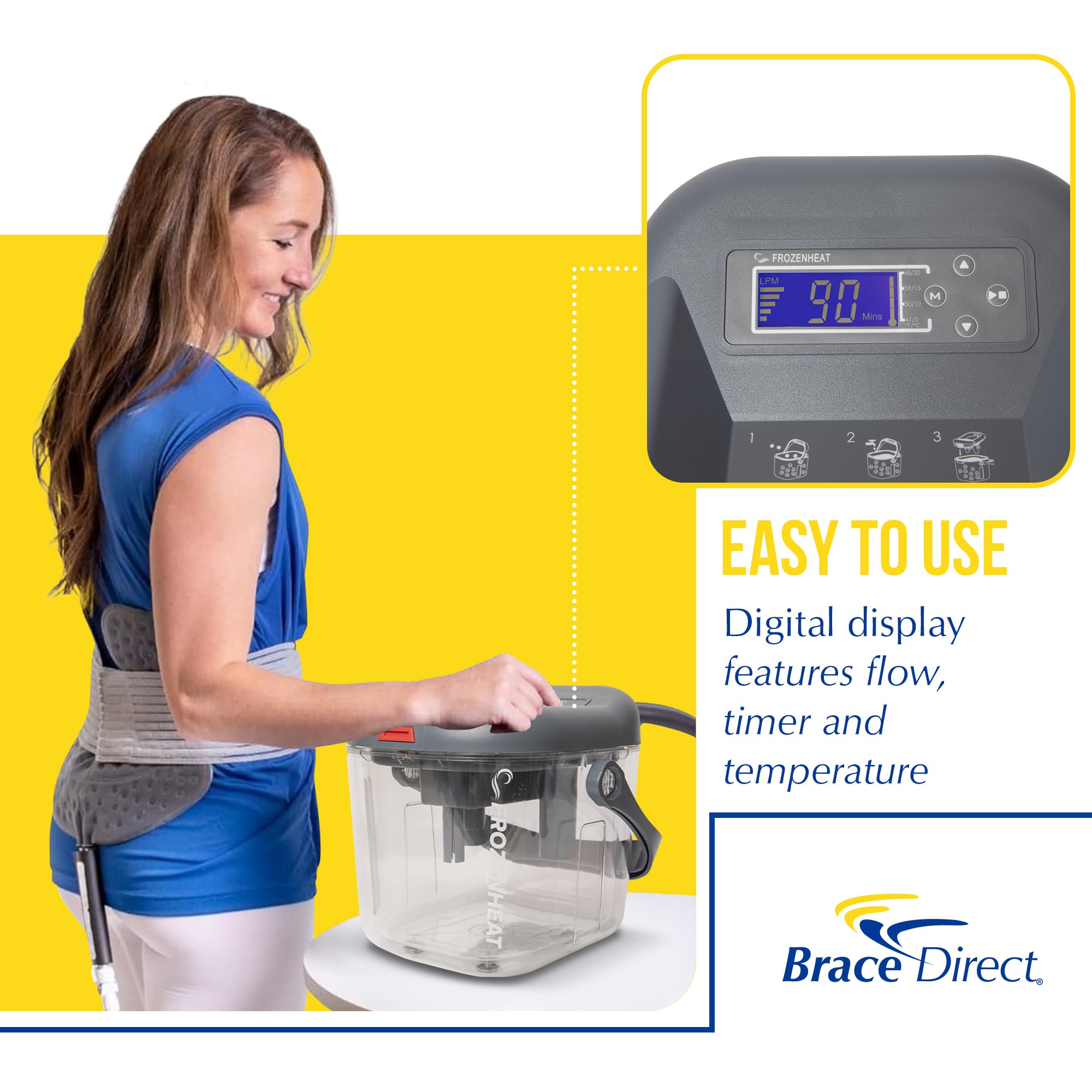 Brace Direct FrozenHeat knee-hip-back usage shows adaptable joint relief options.