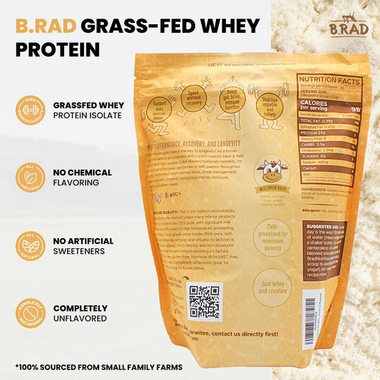 B.rad whey isolate powder scoop emphasizes easy measurement for quick shakes