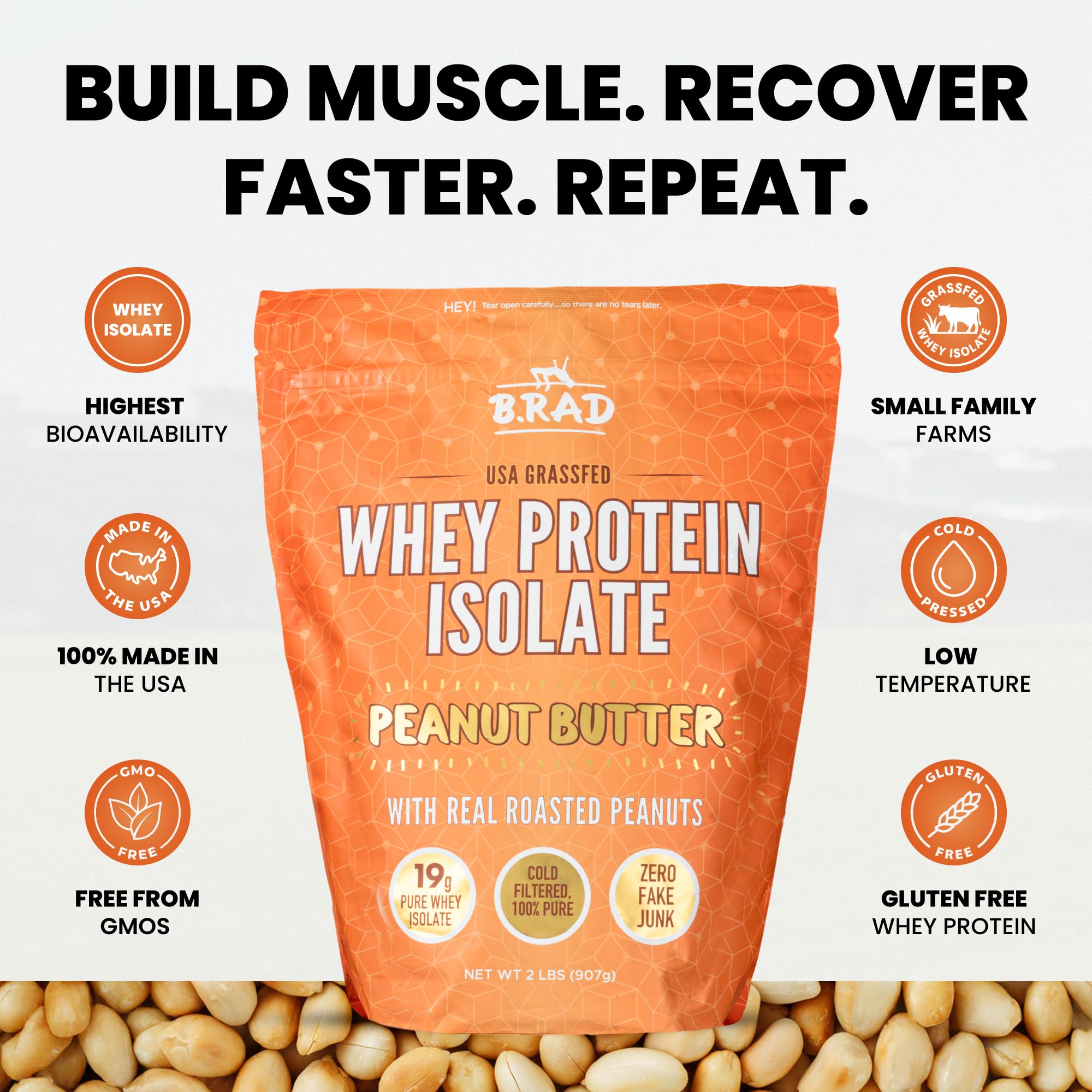 Brad non-GMO soy-free gluten-free whey formula close-up