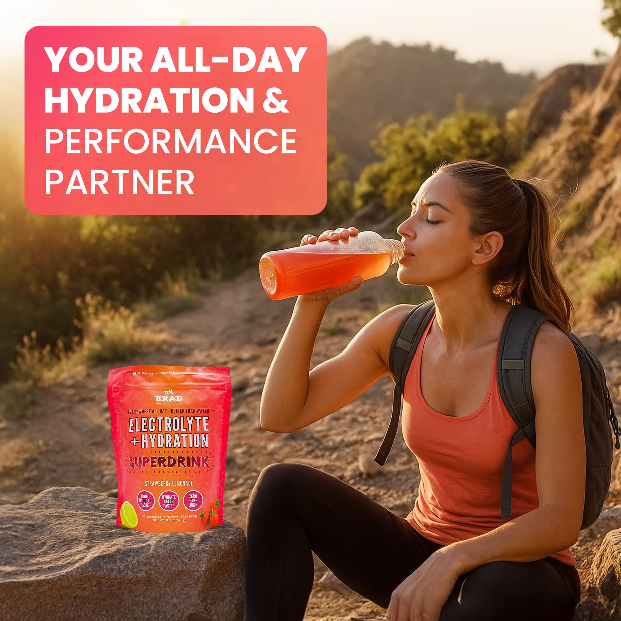 Athlete sipping B.rad during training for focus.