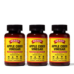Bragg ACV Capsules bottle on counter offering convenient daily wellness