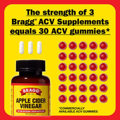 Bragg ACV capsules daily dosage guidance shown on the package.