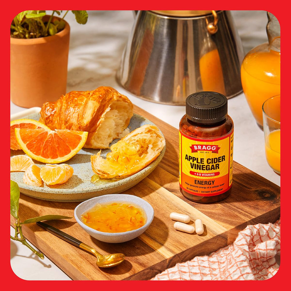 Bragg Energy ACV Capsules with B12 illustration for energy support