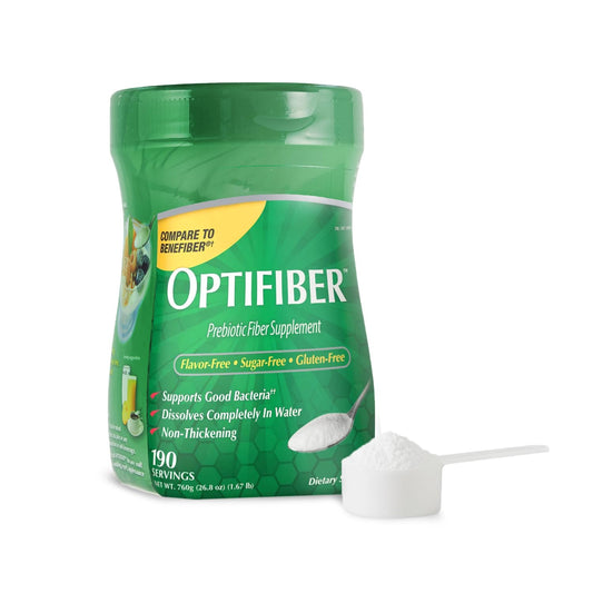 Braidz OptiFiber bottle with wheat dextrin powder for daily prebiotic support.
