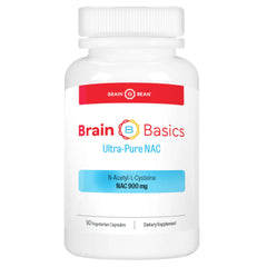 Brain Bean Brain Basics Ultra NAC bottle showing premium antioxidant support label