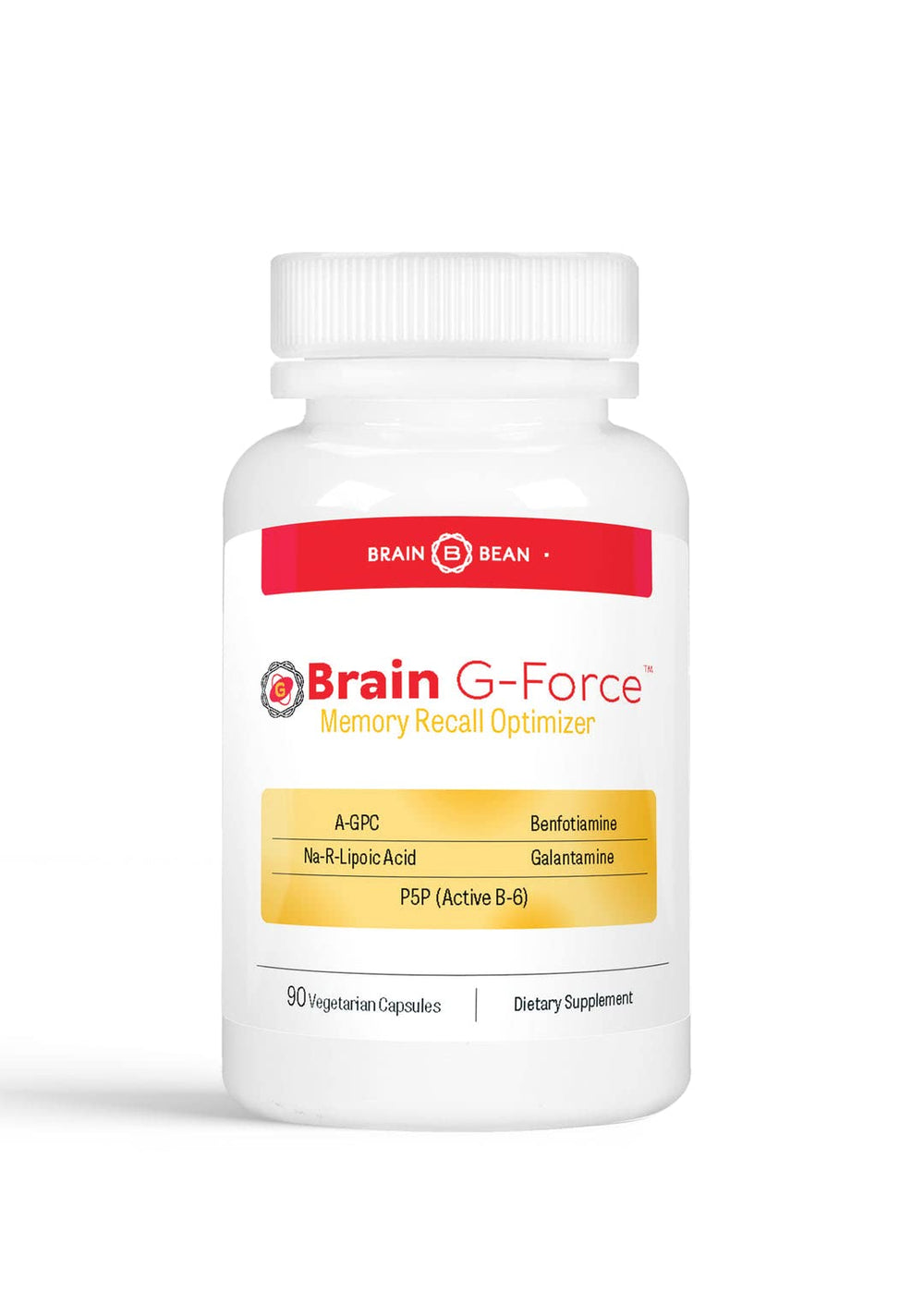 Brain G-Force bottle front showing premium packaging for study-focused use