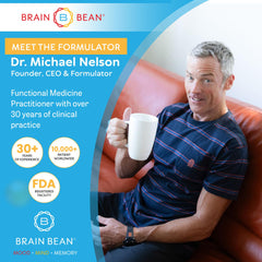 Brain Bean Brain Omega eye-health support in a convenient softgel format.