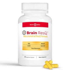 Brain Bean Brain ResQ bottle pouring capsules to support daily energy.