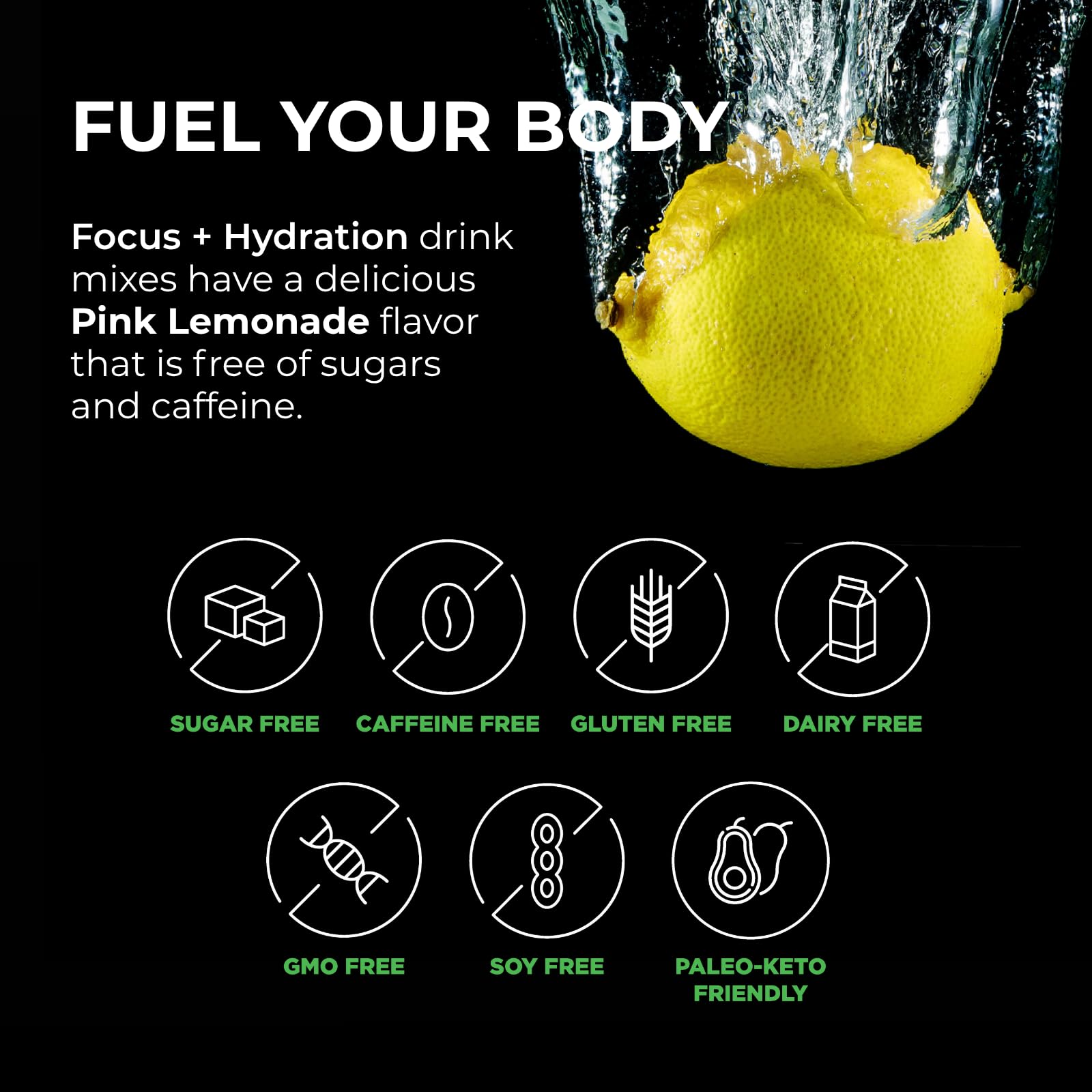 BrainTree Nutrition focus ingredients closeup highlighting electrolytes and nootropic blends.