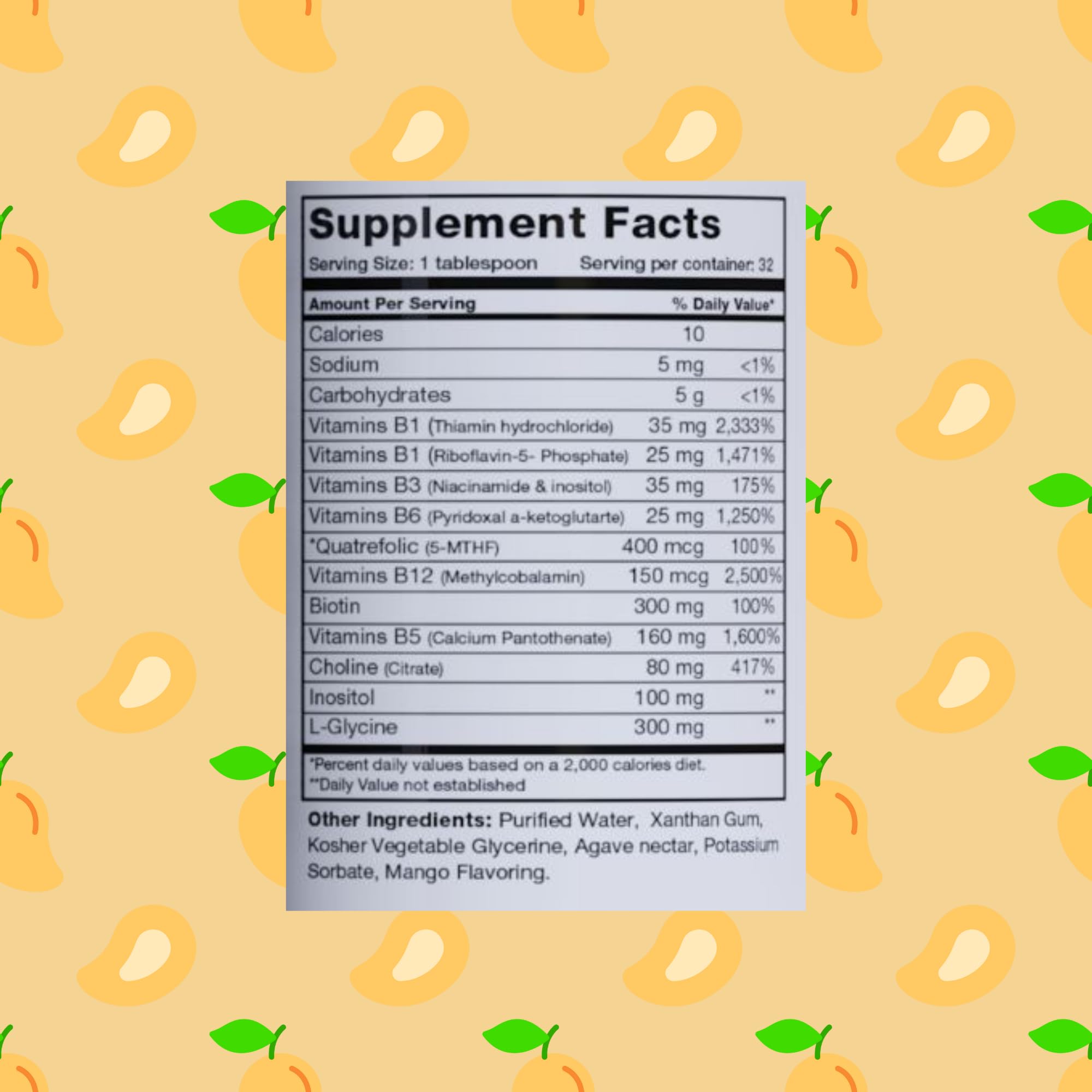 BrainChild B-Complex Liquid vegan gluten-free labeling indicates safety