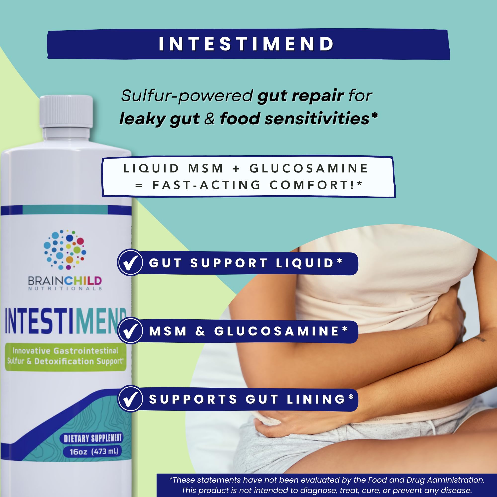 Pour BrainChild IntestiMend into juice for easy dosing.