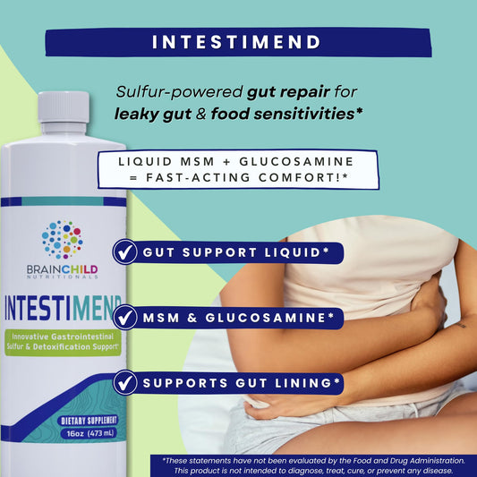 Pour BrainChild IntestiMend into juice for easy dosing.