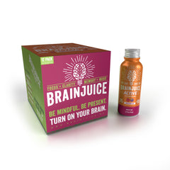 BrainJuice Active Shot aluminum packaging highlights sustainability and convenience