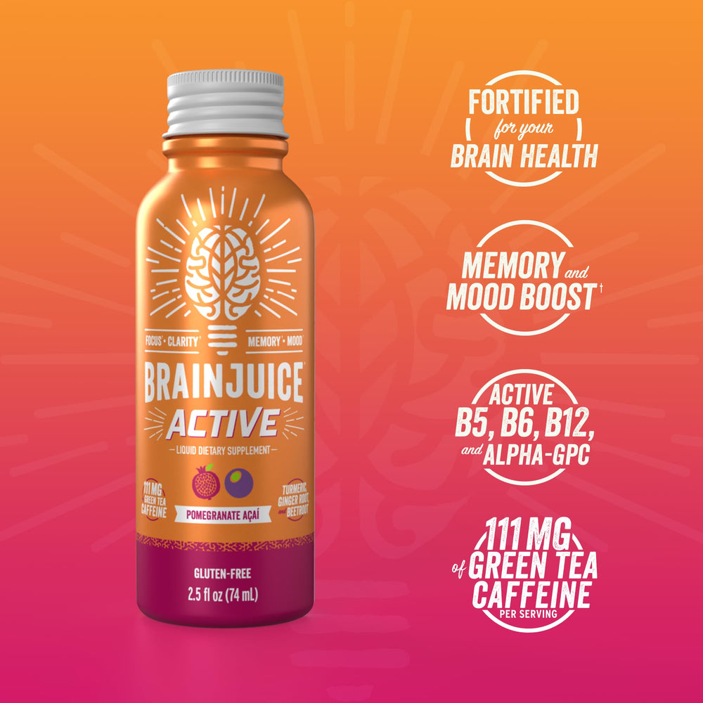 BrainJuice Active Shot on-the-go use supports quick focus during training