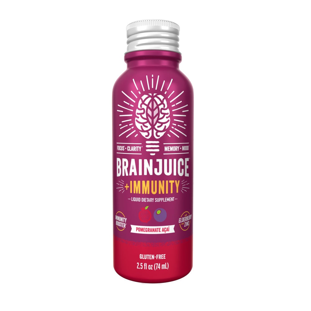 BrainJuice Aluminum packaging signals recyclable sustainable design.