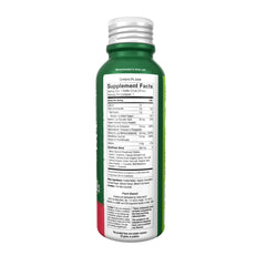 BrainJuice Energy & Focus Shot label close-up highlights Alpha-GPC and green tea ingredients.