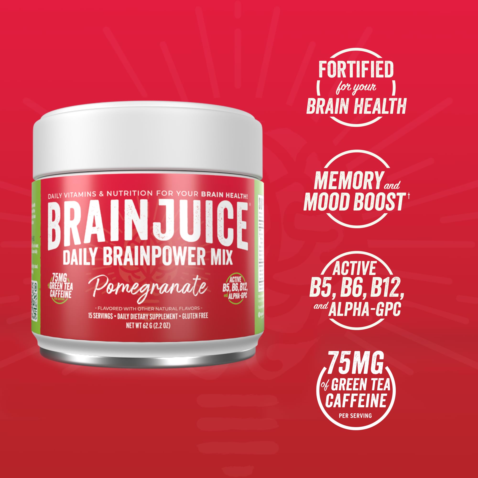BrainJuice scoop powder ready to mix for a clear mood boost.