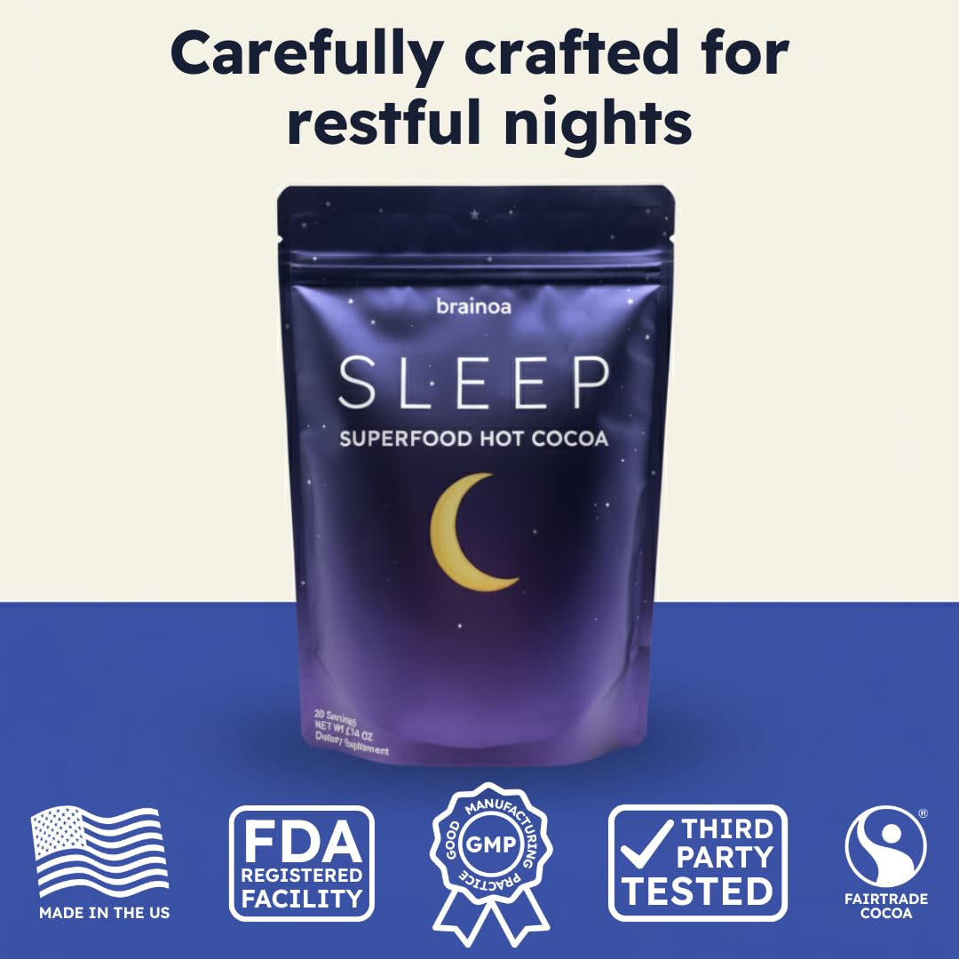 Brainoa Sleep Cocoa ready for bedtime ritual to promote relaxation