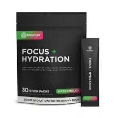 BrainTree Nutrition Focus Hydration watermelon stick pack ready to mix for clear focus