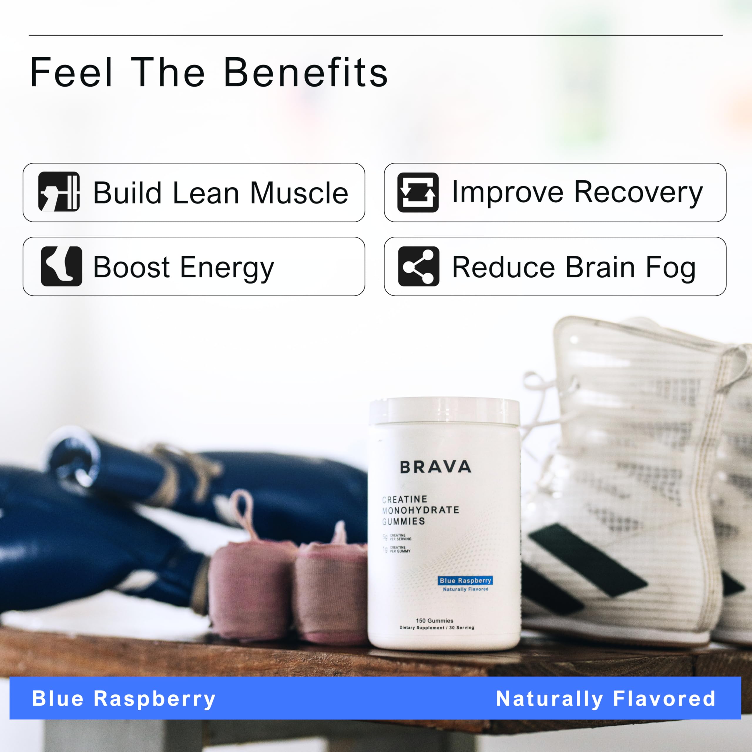 BRAVA NUTRITION Brava Creatine Gummies being poured for convenient dosing.