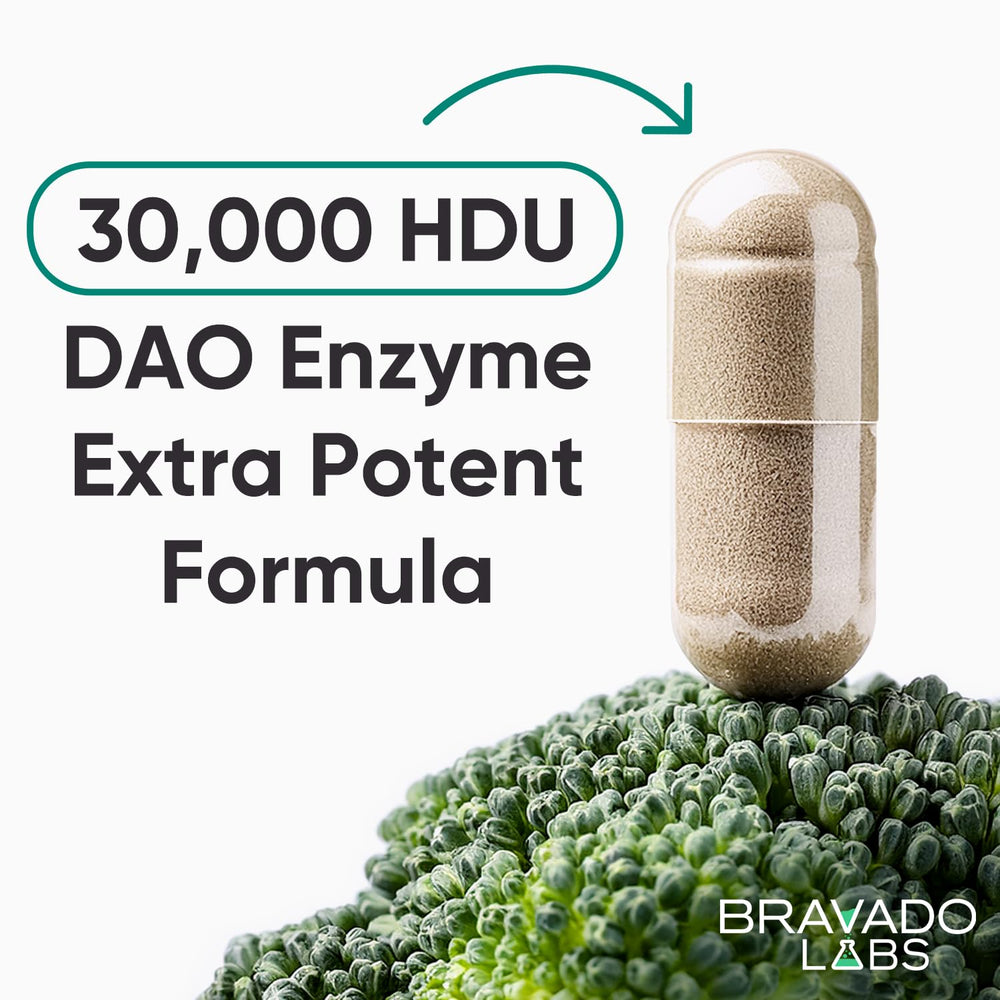 Bravado Labs DAO illustration showing gut histamine digestion.