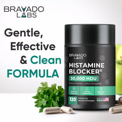 Bravado Labs DAO capsules close-up, easy daily digestive support.