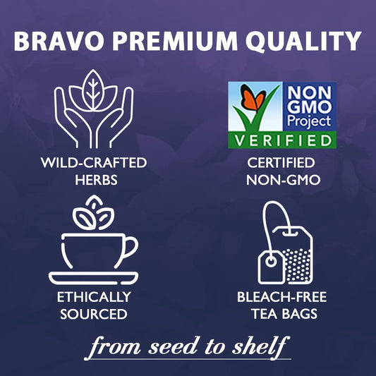 Bravo Tea Bye Cough loquat leaf focus highlighting key ingredient for the blend