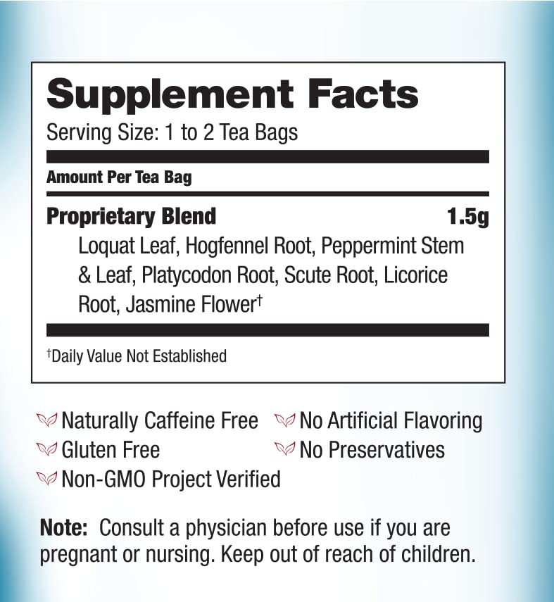 Bravo Tea Bye Cough packaging box displaying premium herbal blend
