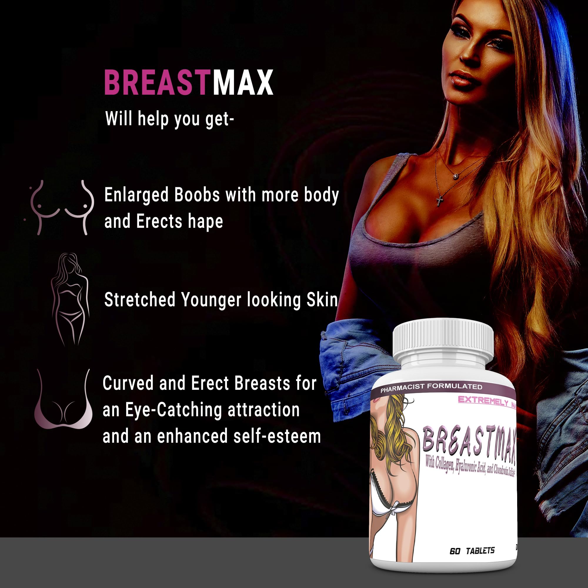 BreastMAX tablets close-up, accessible dose for convenient routines.