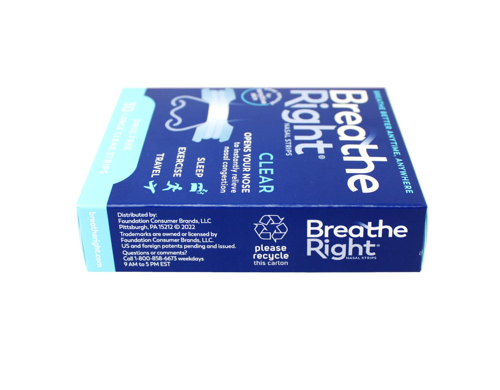Breathe Right nasal strips Pack of 2 ready for home use.